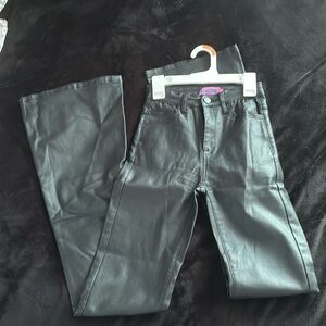 edikted leather flare jeans